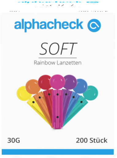 alphacheck soft Rainbow Lanzetten 30G 200 Stück