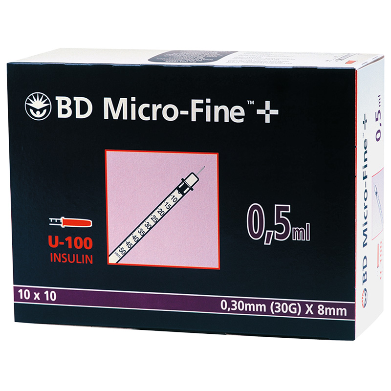 BD Micro-Fine+ U100 0,5ml 8mm 100 Stück