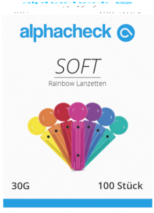 alphacheck soft Rainbow Lanzetten 30G 100 Stück