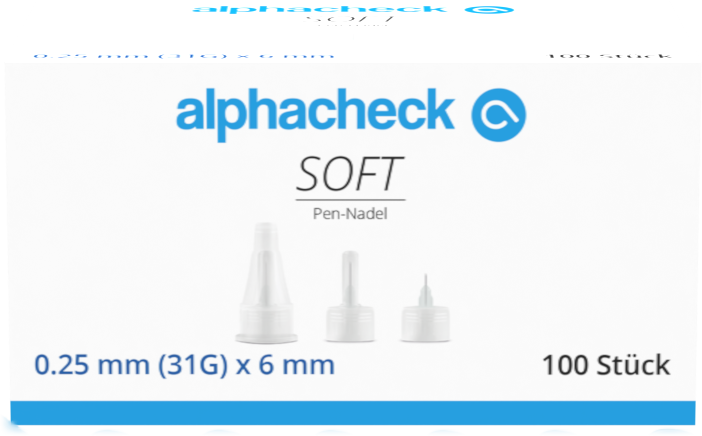 alphacheck soft Pen-Nadeln 31G 6mm 100 Stück alphacheck soft Pen-Nadeln 31G 6mm 100 Stück