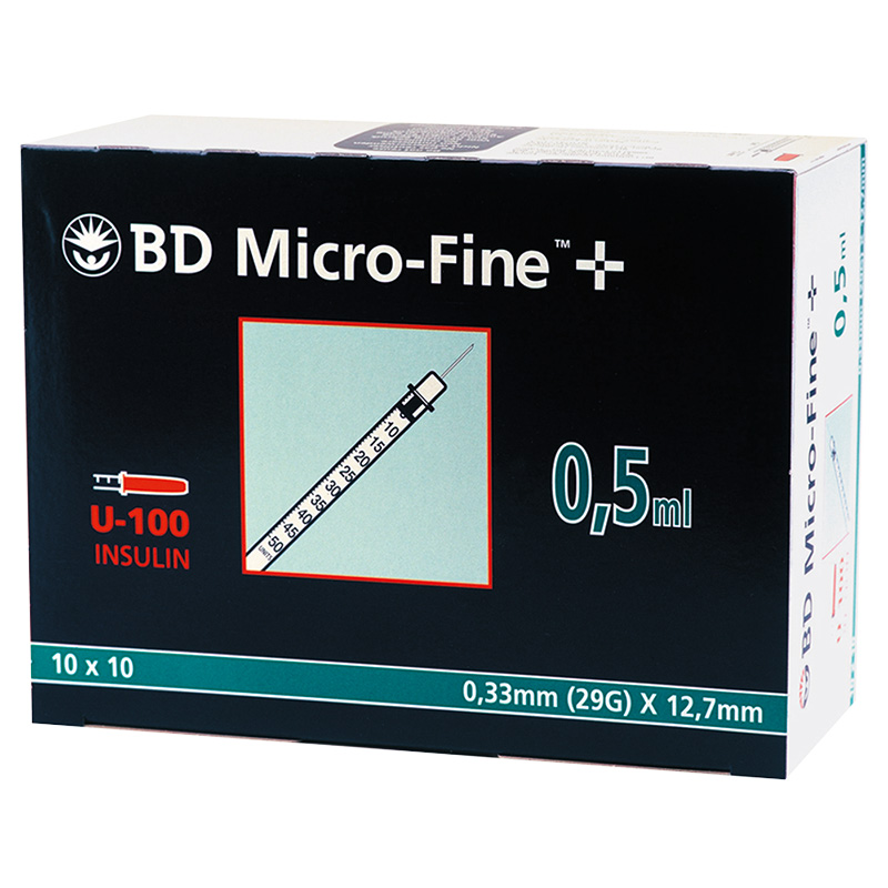 BD Micro-Fine+ U100 0,5ml 12,7mm 100 Stück BD Micro-Fine+ U100 0,5ml 12,7mm 100 Stück