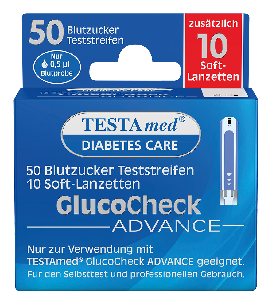TESTAmed GlucoCheck Advance Blutzucker-TS 50 Stück