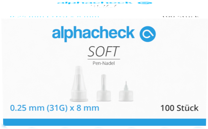 alphacheck soft Pen-Nadeln 31G 8mm 100 Stück