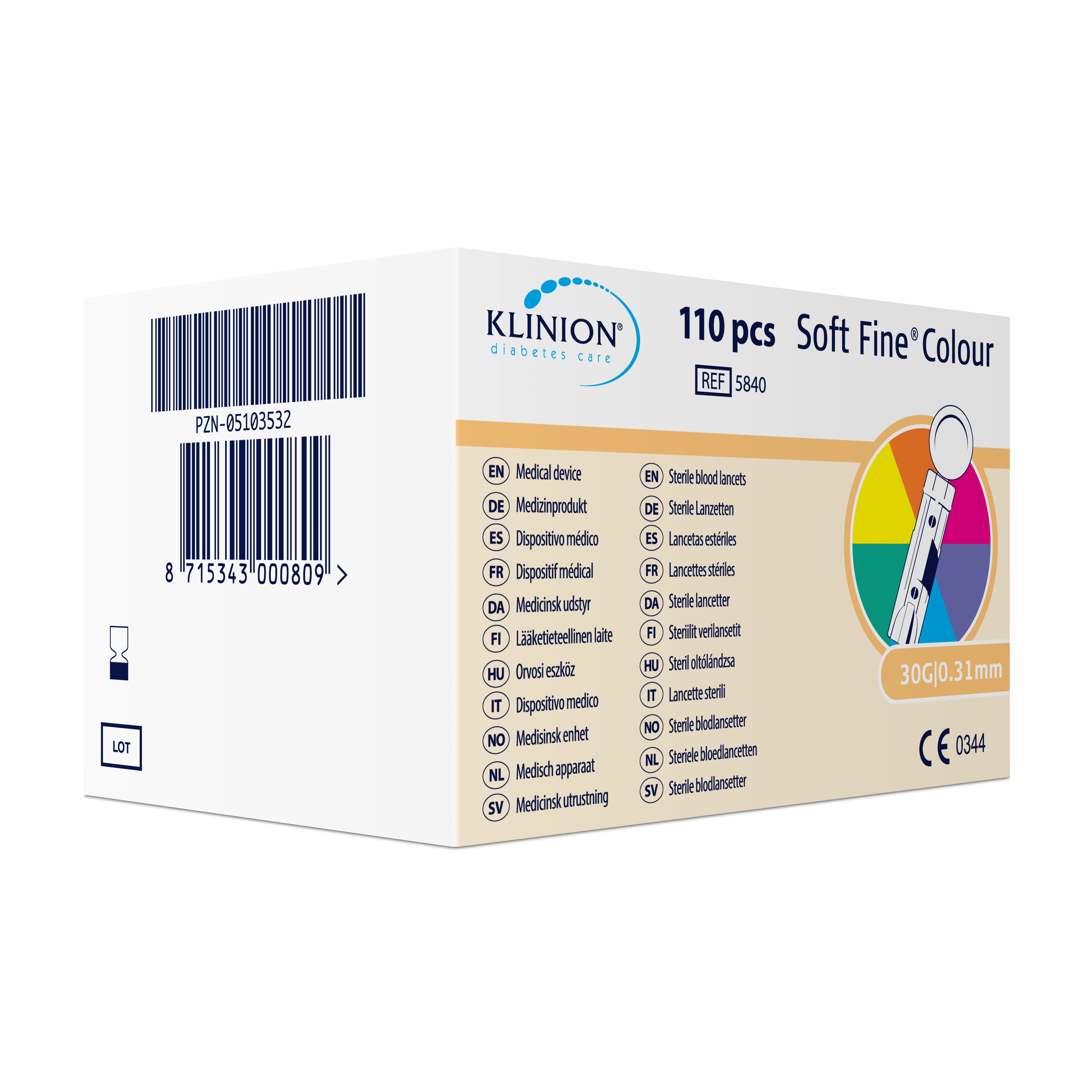 KLINION Soft Fine Colour Lanzetten 28G 110 Stück KLINION Soft Fine Colour Lanzetten 28G 110 Stück