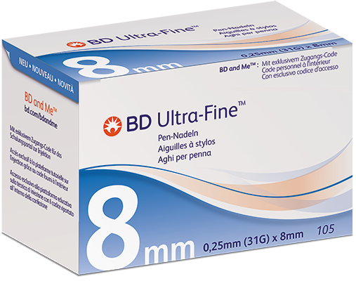BD Ultra-Fine 31G 8mm 105 Stück BD Ultra-Fine 31G 8mm 105 Stück