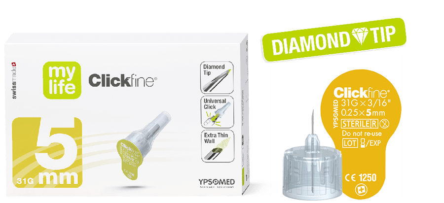 mylife Clickfine Diamond Tip 31G 5mm 100 Stück mylife Clickfine Diamond Tip 31G 5mm 100 Stück